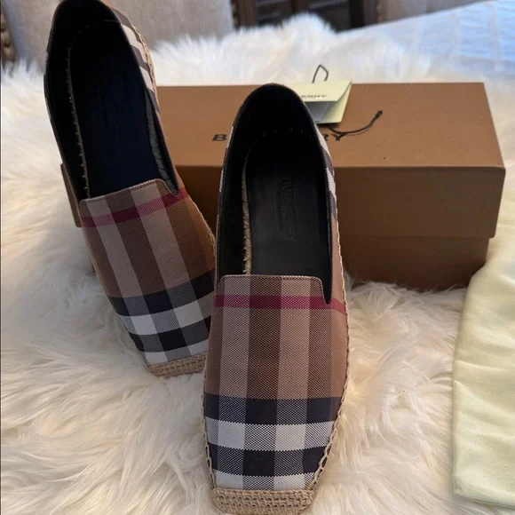 Burberry Multicolor Plaid Espadrilles 100% Authentic - Picture 6 of 9